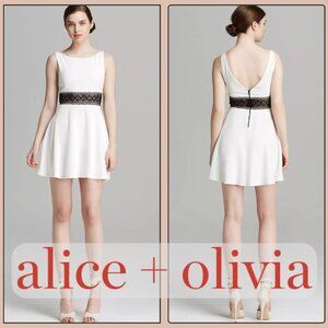 Alice + Olivia Rowan White Lace Cutout Stylish Cocktail Dress (size 6)